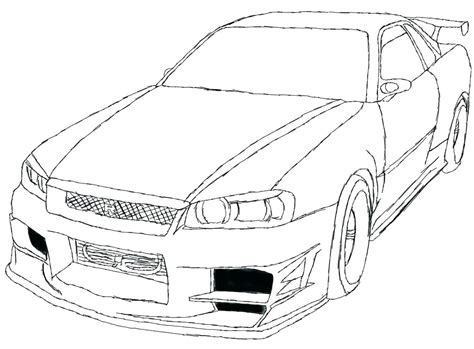 Nissan Gtr Coloring Pages At Free Printable