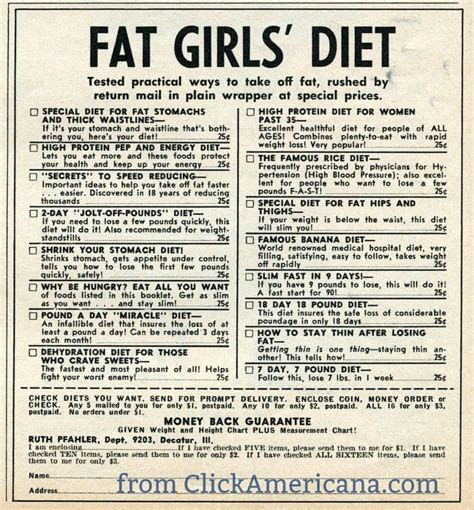 fifties weight loss miracle diets that sold the hope of a perfectly