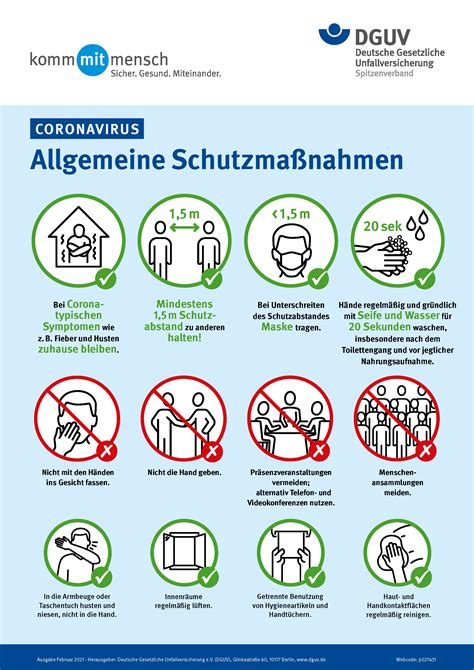 Die hausärzte in deutschland sollen nach ostern flächendeckend mit impfungen gegen das coronavirus beginnen. Coronavirus - Allgemeine Schutzmaßnahmen | DGUV Publikationen