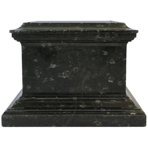 Antique Black Marble Sculpture Pedestal Column Or Plinth Base Late