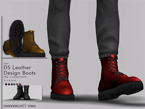 Ds Leather Design Boots Found In Tsr Category Sims 4 Shoes Male
