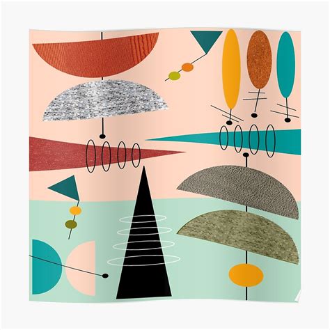 Mid Century Modern Abstract 39 Poster By Gailg1957 Redbubble