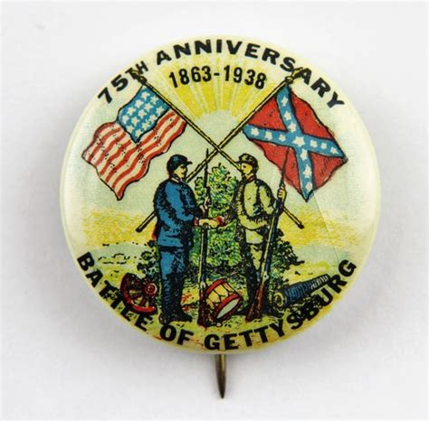 75th Anniversary Battle Of Gettysburg Pin Sold Civil War Artifacts