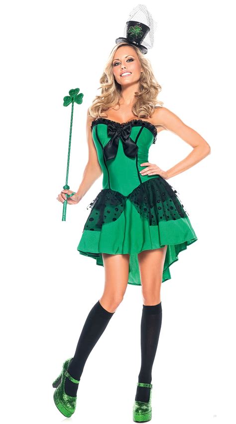 Hot Female Leprechaun Sexy Lucky Green Female Irish Leprechaun Costume Luck Of The Irish