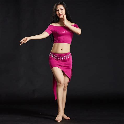 Womens Modal Belly Dance Costume Oriental Dancing Dancewear Top Skirt