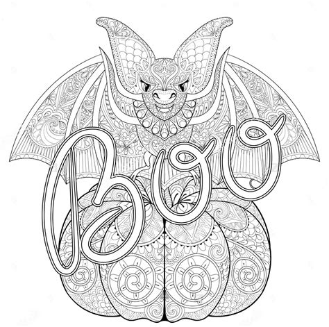 Get these free creepy coloring pages today! Halloween zentangle bat - Halloween Adult Coloring Pages