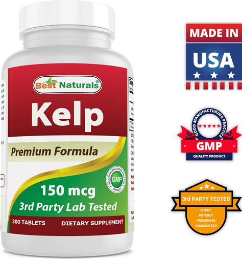 Best Naturals Kelp 150 Mcg 300 Tablets A Natural Source Of Iodine