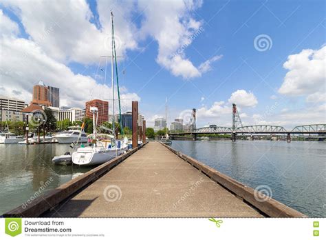 Portland Downtown By The Marina Stock Image Image Of Real Moorage