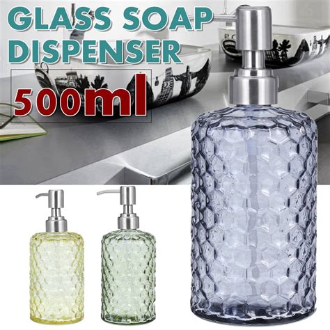 500ml Glass Soap Dispenser With Rust Proof Stainless Steel Pump