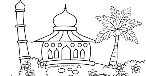 Mewarnai Masjid Anak Tk Gambar Dan Mewarnai Islami Usum