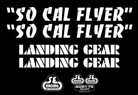 Se Racing So Cal Flyer Decal Set Whiteclear From Se Racing