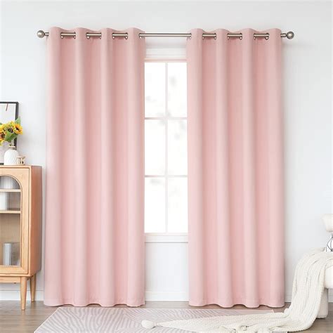 Keqiaosuocai 84 Inch Length Baby Pink Curtains For Girls Kids Nursery