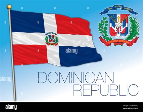 Drapeau National Officiel De La République Dominicaine Et Armoiries