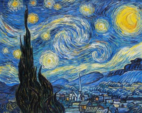 Van gogh the starry night wall art print famous painting | etsy. New painting of mine - based on Van Gogh "Starry Night"