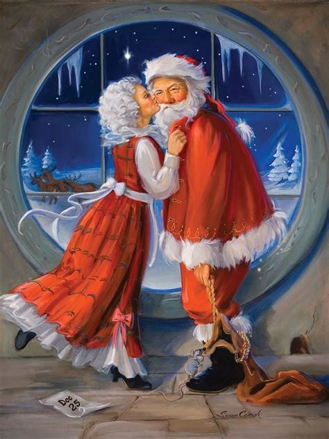 Mrs Claus Kiss Poster Print By Susan Comish 24 X 18
