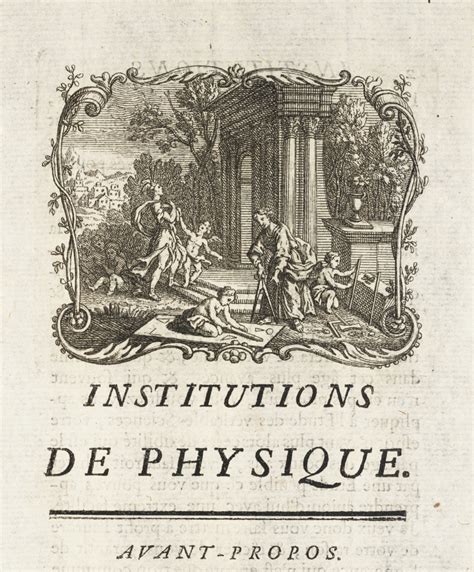 Mathematical Treasure Émilie du Châtelets Institutions de Physique
