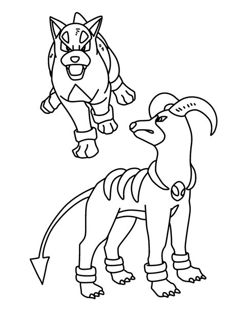 Pokemon Mega Houndoom Coloring Pages