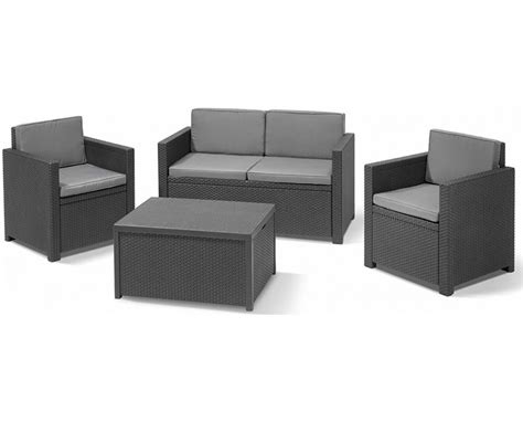 Keter Monaco Garden Furniture Plastic Lounge Set With Waterproof