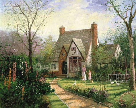 Thomas Kinkade The Cottage Painting The Cottage Print For Sale