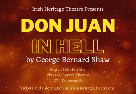 Irish Heritage Theatre Presents Don Juan In Hell