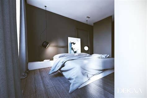 White And Grey Interior Design In The Modern Minimalist Style Sypialnia