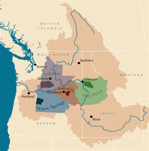 Map Of The Columbia River Basin And Historic Light Colors And Current