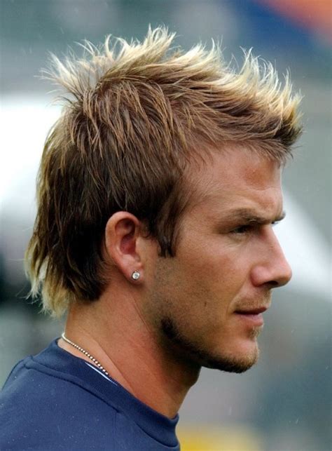 Side View Of David Beckham Hairstyles Spiked Haircut For Men