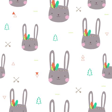 Cute Bunny Pattern Seamless Vector Illustration Download Free