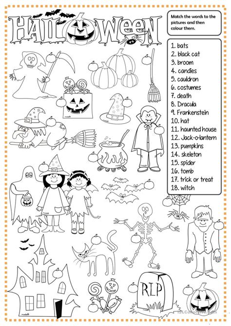 Halloween Matching Worksheet Free Esl Printable Worksheets Made By