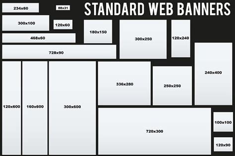 Standard Size Web Banners Templates | Pre-Designed Illustrator Graphics