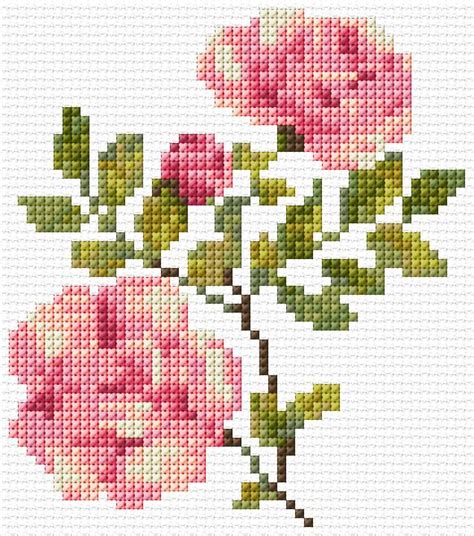 Free Chart Pink Roses Dmc Cross Stitch Kits Cross Stitch Calculator