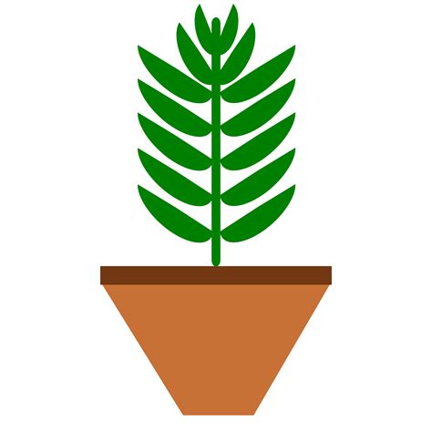 Clipart - POTTED PLANT- Leaves only-3-color-with-space-on-pot