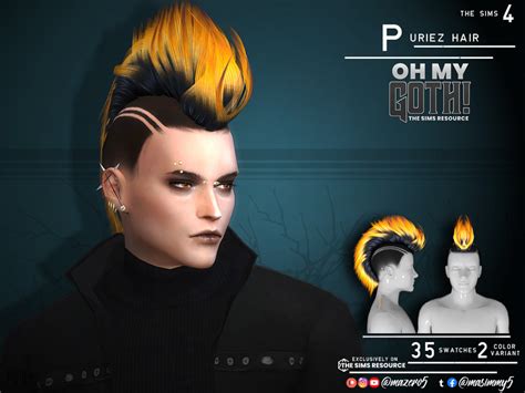 The Sims Resource Oh My Goth Puriez Hair