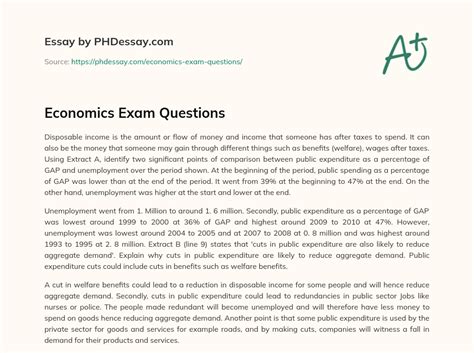 Economics Exam Questions 300 Words