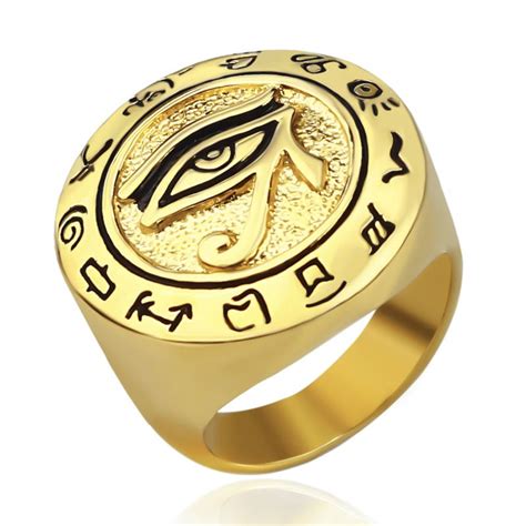 Sacred Eye Of Horus Ring That Ankh Life Stainless Steel Wedding
