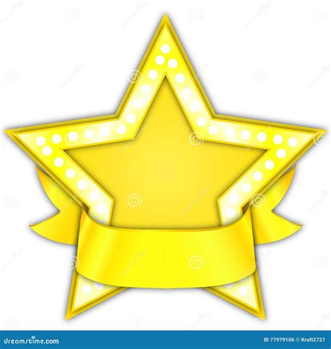 Gold Star Award With Ribbon Stock Illustration Illustration Of Night