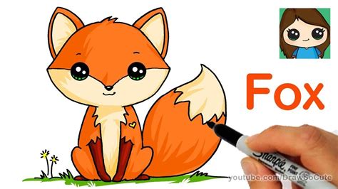How To Draw A Cute Fox Easy Cute Fox Drawing Fox Drawing Easy