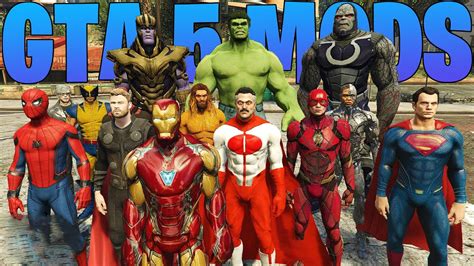 Top 10 Gta 5 Superheroes Mods 2021 Part 1 Gta 5 Mods Youtube