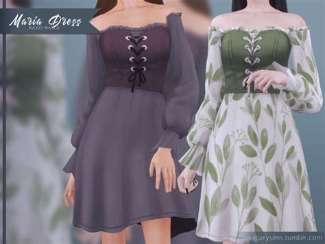 MARIA DRESS MS Mary Sims On Patreon Cottagecore Clothes Sims 4