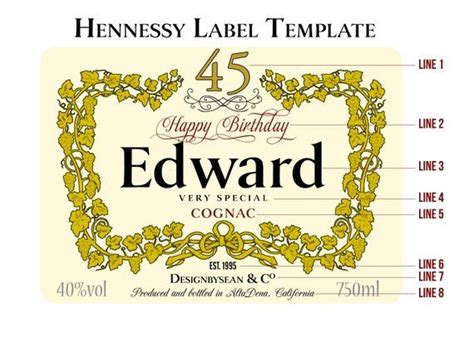 Download label templates for label printing needs including avery® labels template sizes. Custom Cognac Liquor Label - Visit www.hennymatters.com ...