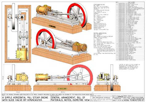Muncaster Milll Engine Mini Steam Engine Steam Engine Model Technical Illustration Technical