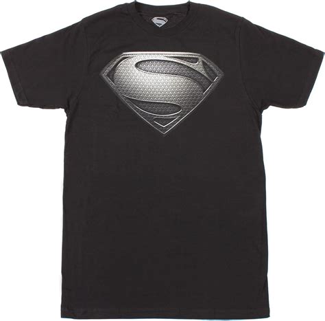 Dc Comics Superman Man Of Steel Silver Logo T Shirt Black X