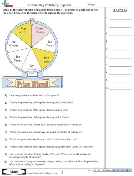 Probability Worksheet 4 Answer Key - worksheet