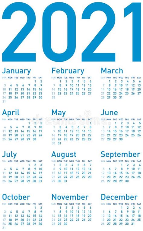 And since our 2021 calendar prints on 8.5″ x 11″ paper, the possibilities are endless! Simple 2021 year calendar stock vector. Illustration of element - 80462187