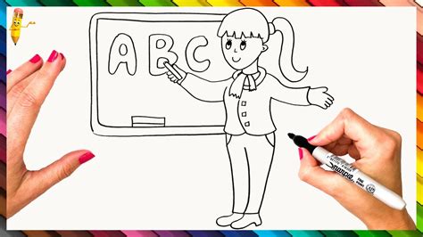 How To Draw A Teacher Step By Step Teacher Drawing Easy