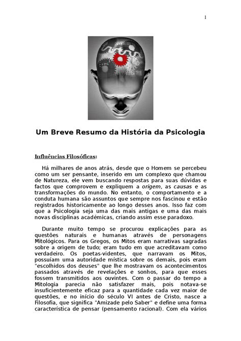 História Da Psicologia Um Breve Resumo Sobre A História Da Psicologia