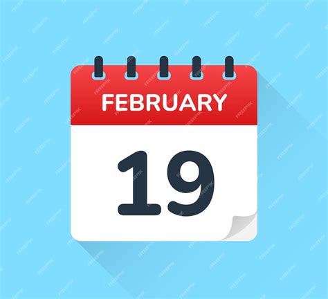 Premium Vector February 19 Calendar Icon