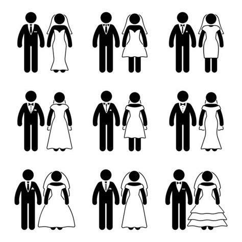 Cartoon Of Wedding Stick Figures Illustrations Royalty Free Vector