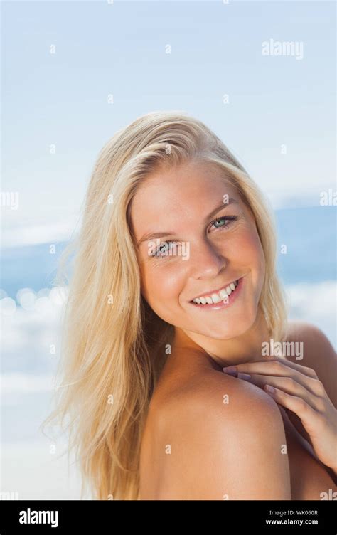 Blonde Woman At The Beach Stock Photo Alamy