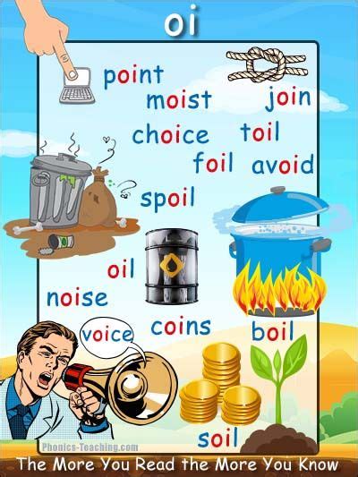 Oi oy worksheets involve some pictures that related one another. oi words - Phonics Poster | Phonics posters, English ...